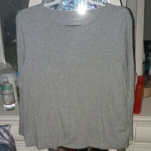 Talbots Light Gray Long Sleeve Tee